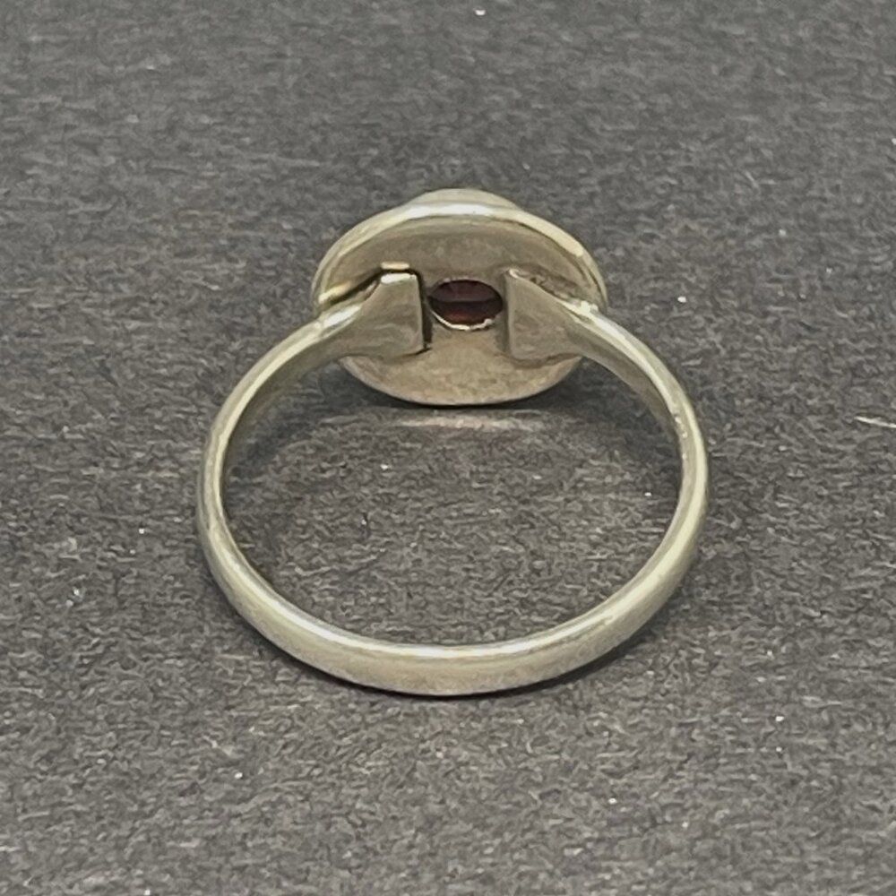 Beautiful Stirling Silver Round Gem Ruby Ring Siz… - image 5